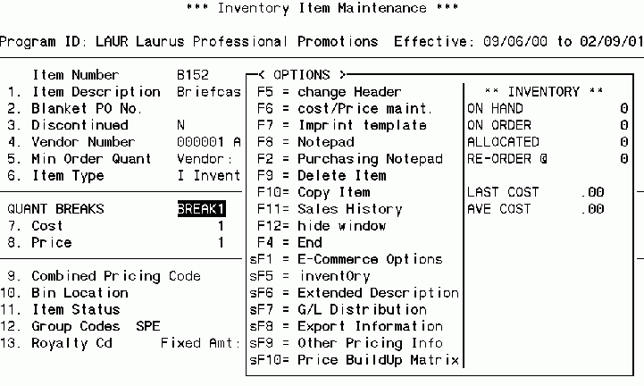 setting up the inventory19